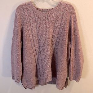 Talbots Heathered Pink Cable-knit Tunic Sweater Size 3XP
